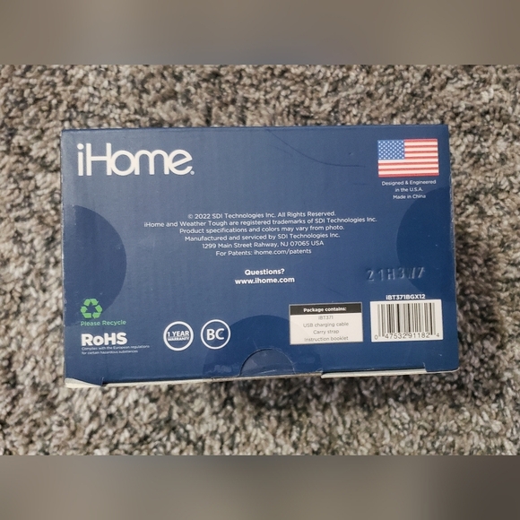 New In Box, iHome, Rugged, Portable, Wireless, Bluetooth Speaker (lbt500ccbb) - Picture 4 of 4